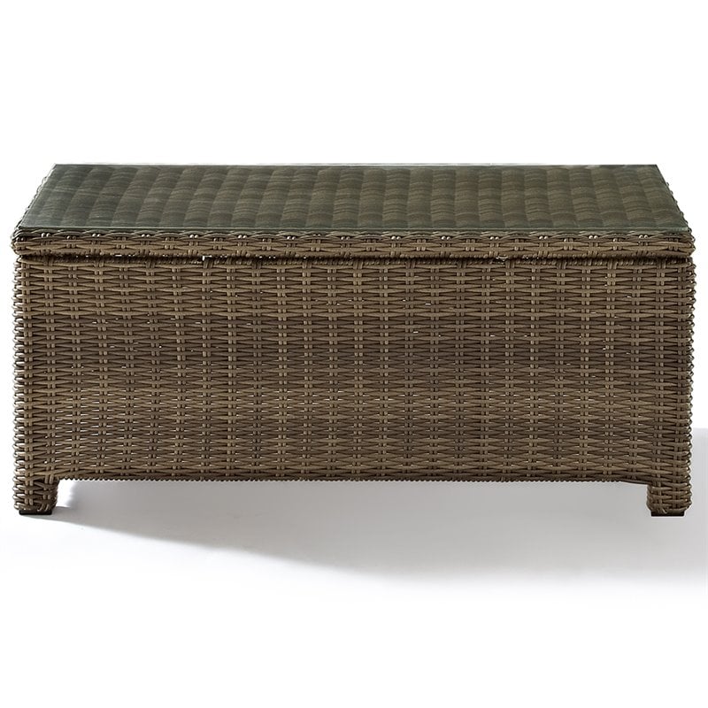 Afuera Living 3 Piece Wicker Patio Sofa Set in Brown and Sand