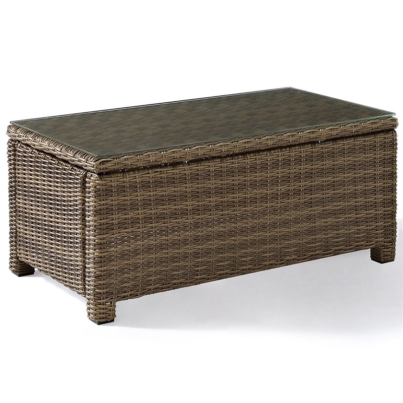 Afuera Living 3 Piece Wicker Patio Sofa Set in Brown and Sand