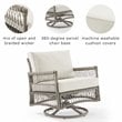 Afuera Living Wicker/Steel Metal Patio Swivel Glider Chair in Creme/Driftwood