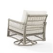 Afuera Living Wicker/Steel Metal Patio Swivel Glider Chair in Creme/Driftwood