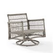Afuera Living Wicker/Steel Metal Patio Swivel Glider Chair in Creme/Driftwood