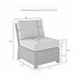 Afuera Living Wicker Outdoor Sectional Center Chair in Navy/Gray
