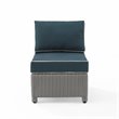 Afuera Living Wicker Outdoor Sectional Center Chair in Navy/Gray