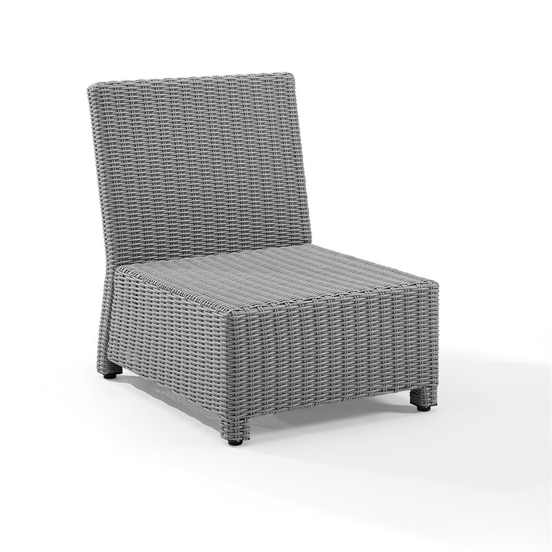 Afuera Living Wicker Outdoor Sectional Center Chair in Navy/Gray