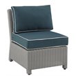 Afuera Living Wicker Outdoor Sectional Center Chair in Navy/Gray