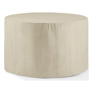 Afuera Living Round Traditional Vinyl Outdoor Dining Table in Tan
