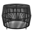 Afuera Living Wicker / Rattan Round Outdoor Coffee Table in Black