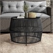 Afuera Living Wicker / Rattan Round Outdoor Coffee Table in Black