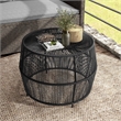 Afuera Living Wicker / Rattan Round Outdoor Coffee Table in Black