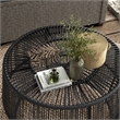 Afuera Living Wicker / Rattan Round Outdoor Coffee Table in Black
