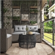 Afuera Living Wicker / Rattan Round Outdoor Coffee Table in Black