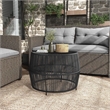 Afuera Living Wicker / Rattan Round Outdoor Coffee Table in Black