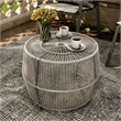 Afuera Living Wicker / Rattan Round Outdoor Coffee Table in Gray