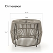 Afuera Living Wicker / Rattan Round Outdoor Coffee Table in Gray