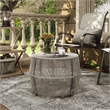 Afuera Living Wicker / Rattan Round Outdoor Coffee Table in Gray