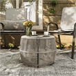 Afuera Living Wicker / Rattan Round Outdoor Coffee Table in Gray