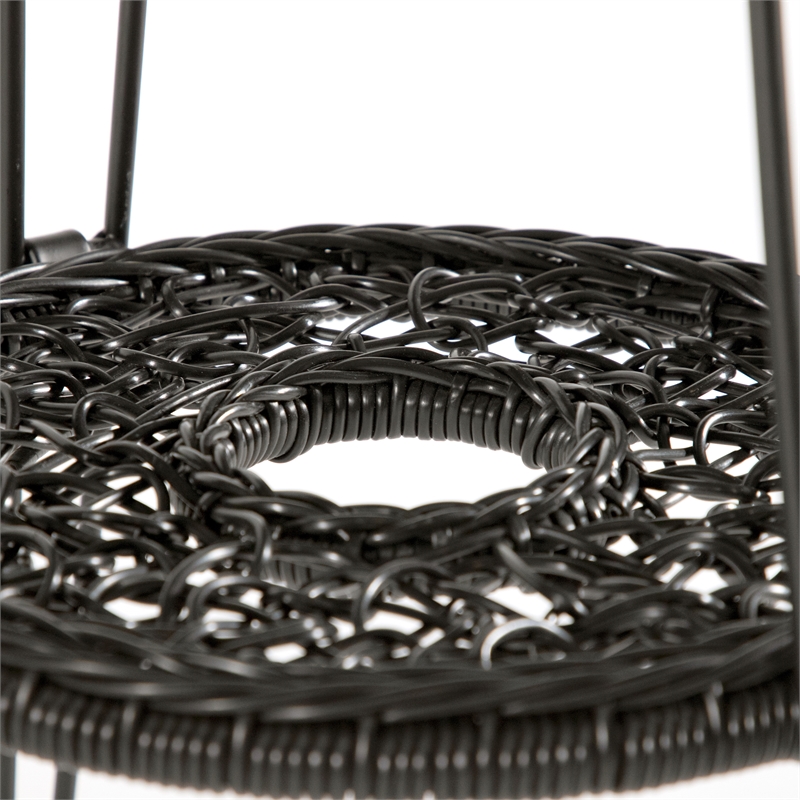 Afuera Living Wicker / Rattan Round Outdoor Coffee Table in Black