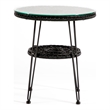 Afuera Living Wicker / Rattan Round Outdoor Coffee Table in Black