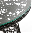 Afuera Living Wicker / Rattan Round Outdoor Coffee Table in Black