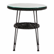 Afuera Living Wicker / Rattan Round Outdoor Coffee Table in Black