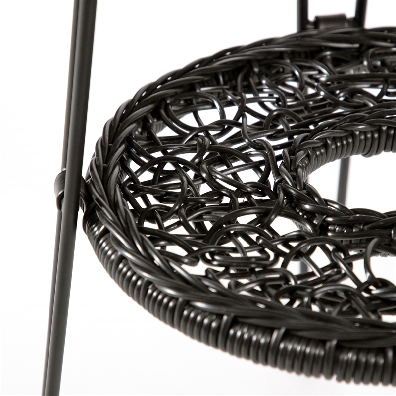 Afuera Living Wicker / Rattan Round Outdoor Coffee Table in Black