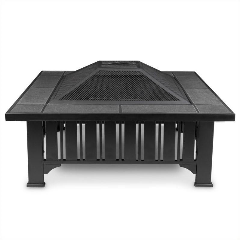 Afuera Living Contemporary Wood Burning Fire Pit in Black Finish