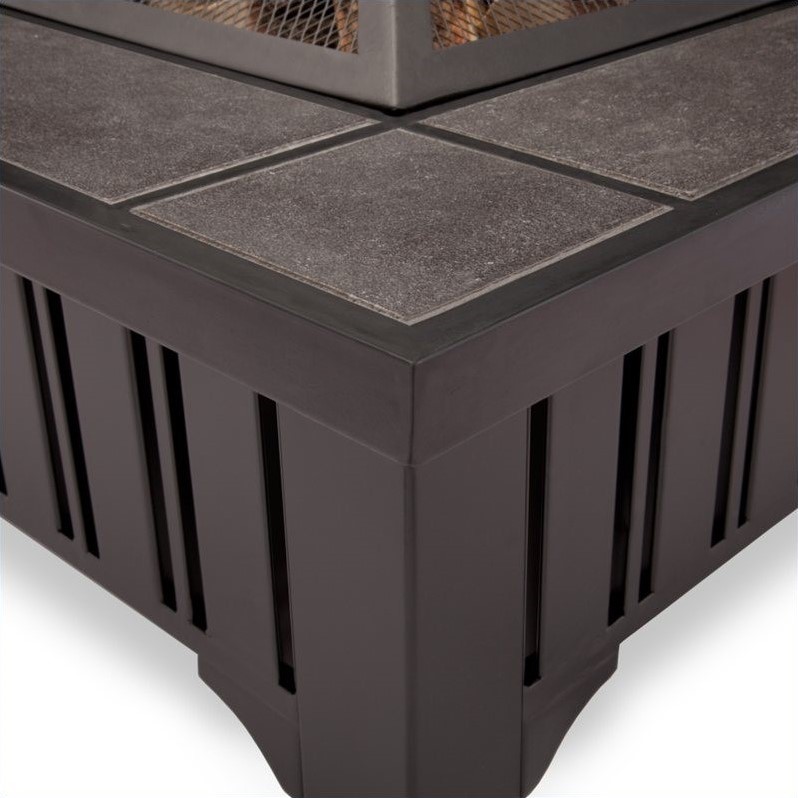 Afuera Living Contemporary Wood Burning Fire Pit in Black Finish