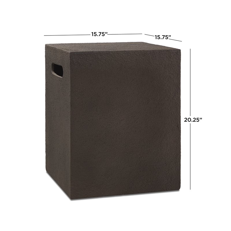 Afuera Living Modern Metal Propane Tank Cover in Kodiak Brown