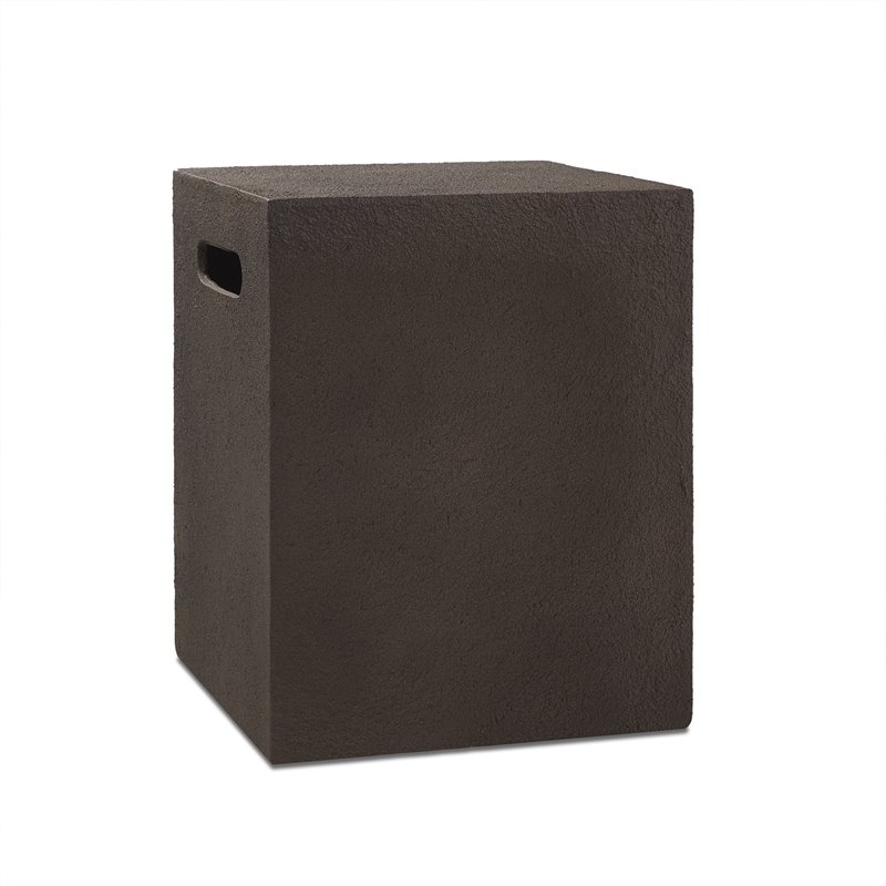 Afuera Living Modern Metal Propane Tank Cover in Kodiak Brown