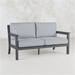 Afuera Living Aluminum Outdoor 2-Seat Sofa With Cushions in Gray