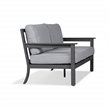 Afuera Living Aluminum Outdoor 2-Seat Sofa With Cushions in Gray