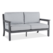 Afuera Living Aluminum Outdoor 2-Seat Sofa With Cushions in Gray