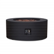 Afuera Living Round Contemporary Steel Propane Fire Table in Black