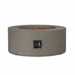 Afuera Living Round Contemporary Steel Propane Fire Table in Mist Gray