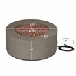 Afuera Living Round Contemporary Steel Propane Fire Table in Mist Gray