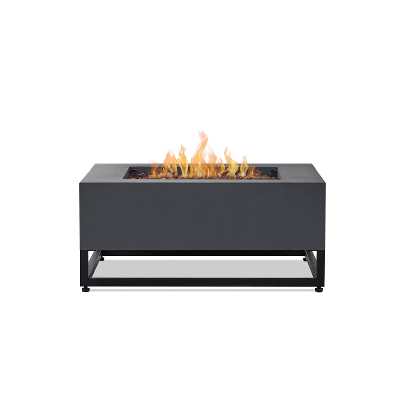 Afuera Living Metal Propane Fire Table with Conversion Kit in Slate Gray