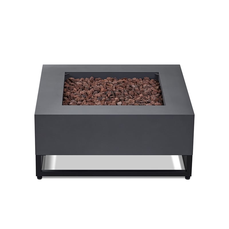 Afuera Living Metal Propane Fire Table with Conversion Kit in Slate Gray