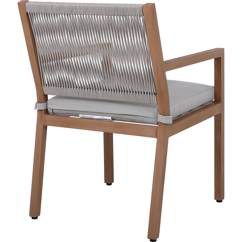 Afuera Living Grey Outdoor Patio Dining Arm Chair (Set of 2)