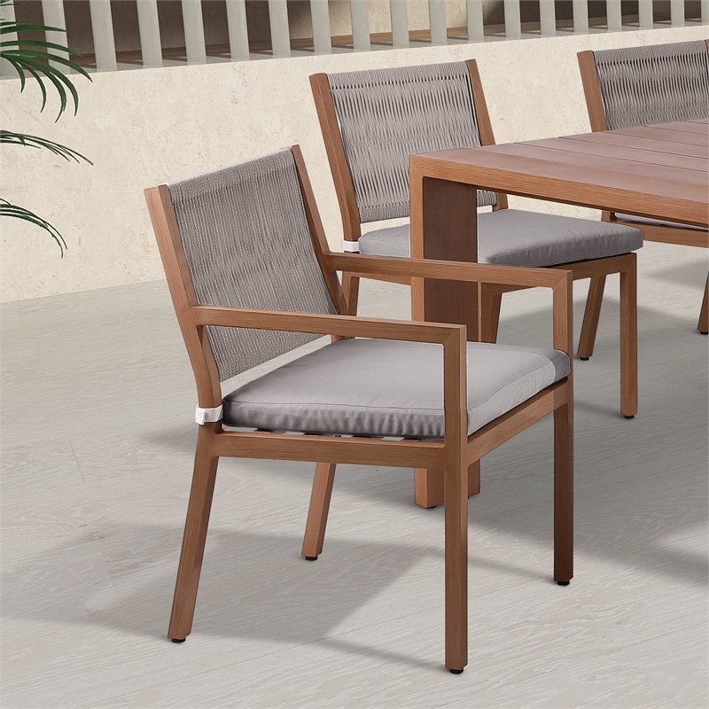 Afuera Living Grey Outdoor Patio Dining Arm Chair (Set of 2)