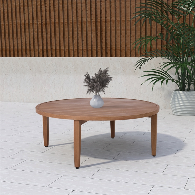 Afuera Living Contemporary Natural Outdoor Patio Coffee Table