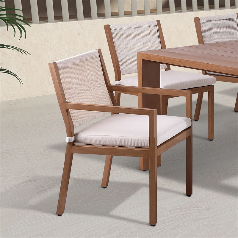 Afuera Living Cream Outdoor Patio Dining Arm Chair (Set of 2)