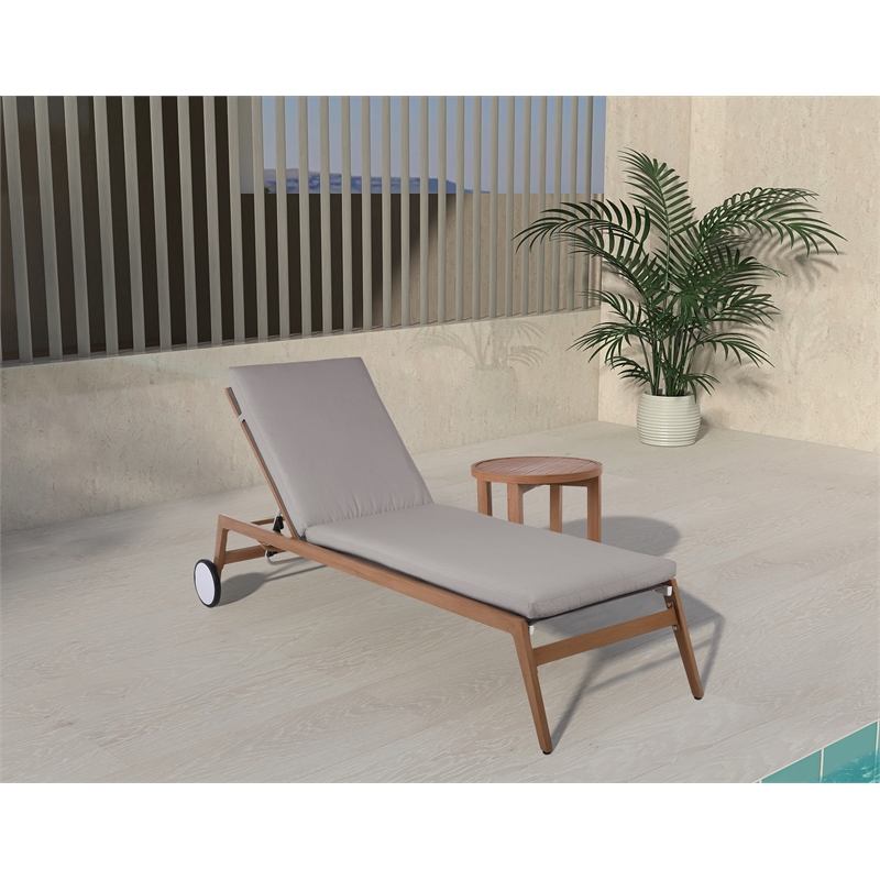 Afuera Living Grey Water Resisting Fabric Outdoor Patio Lounger