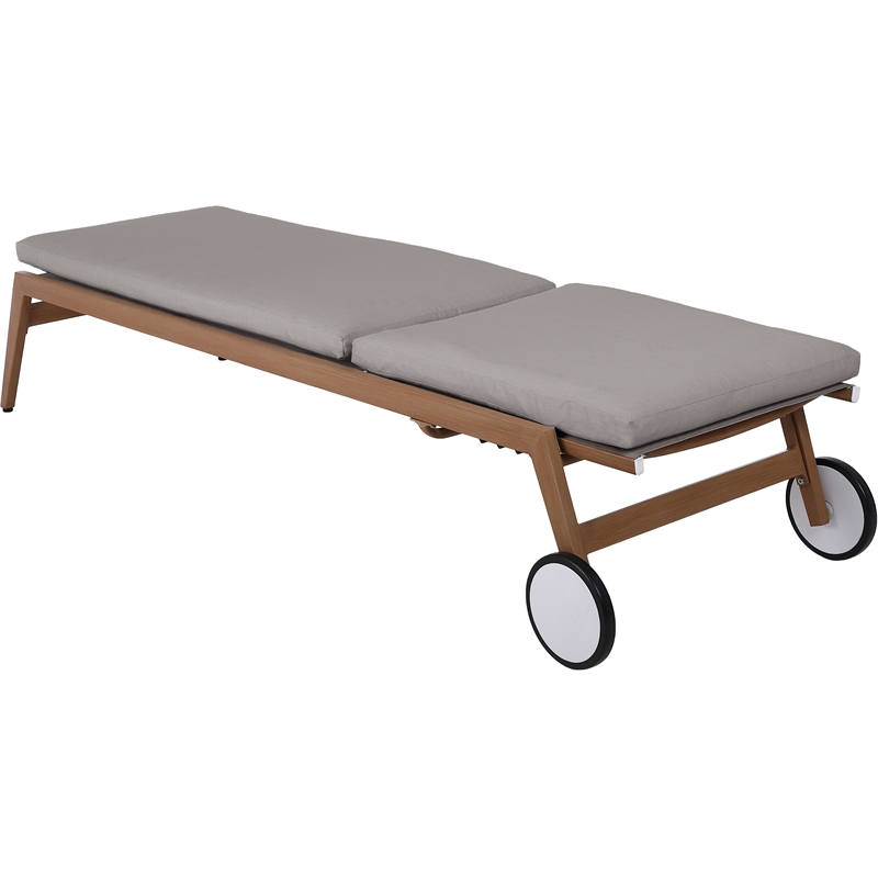 Afuera Living Grey Water Resisting Fabric Outdoor Patio Lounger