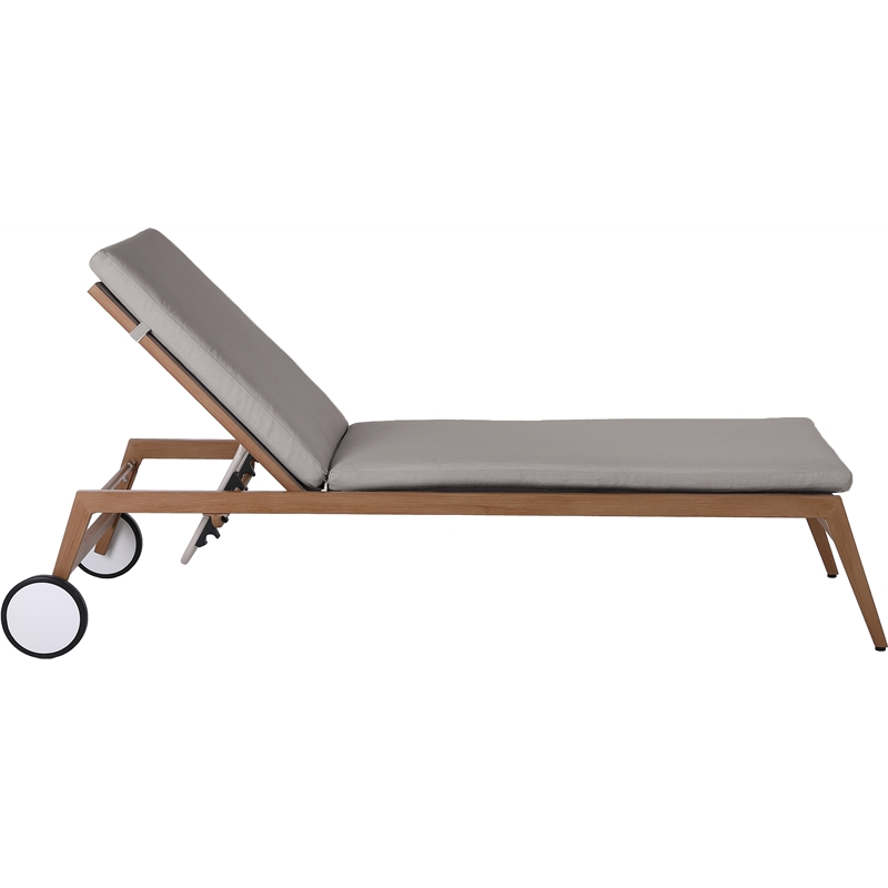 Afuera Living Grey Water Resisting Fabric Outdoor Patio Lounger