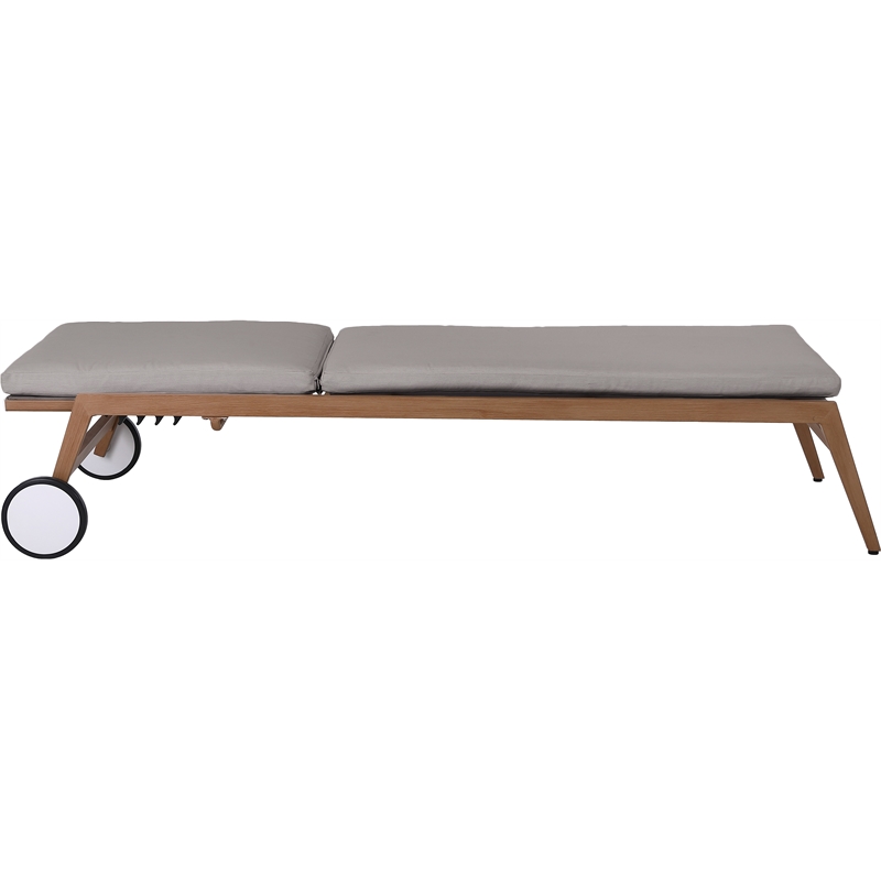 Afuera Living Grey Water Resisting Fabric Outdoor Patio Lounger