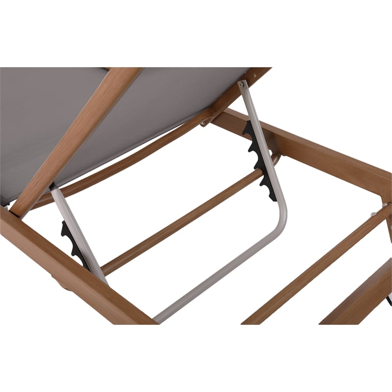 Afuera Living Grey Water Resisting Fabric Outdoor Patio Lounger