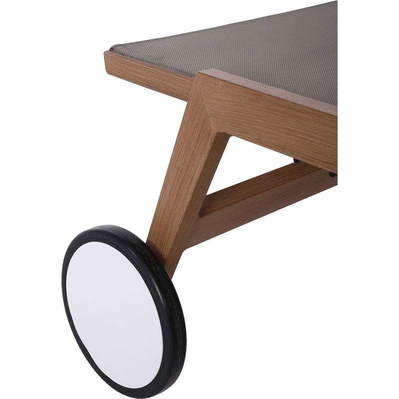 Afuera Living Grey Water Resisting Fabric Outdoor Patio Lounger