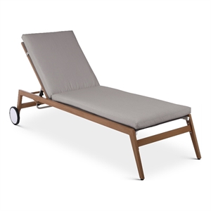 Afuera Living Grey Water Resisting Fabric Outdoor Patio Lounger