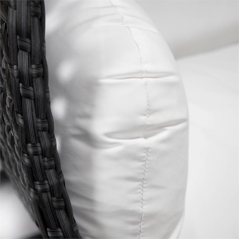 Afuera Living Charcoal Wicker Patio Double Swing Chair in White