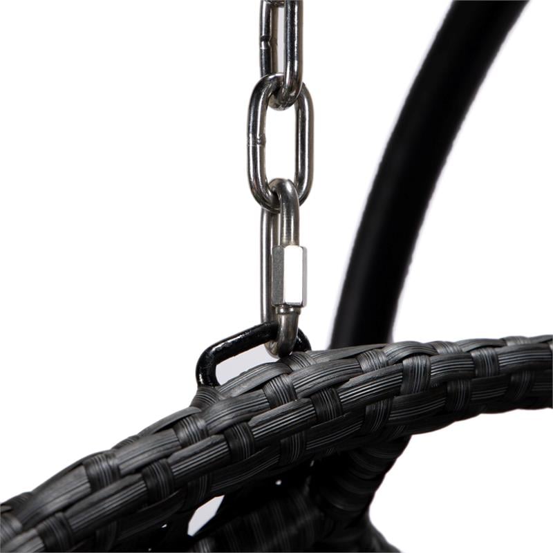 Afuera Living Charcoal Wicker Patio Double Swing Chair in White